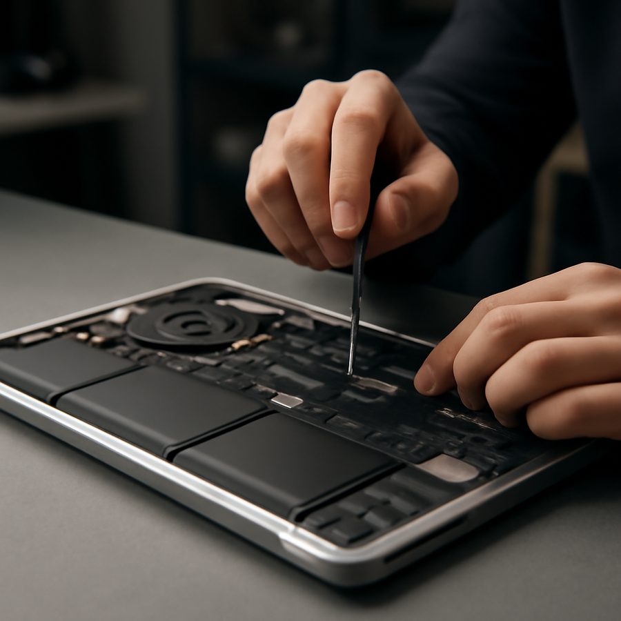 MacBook ชาร์จไม่เข้า กำแพงเพชร ไฟไม่เข้า ตรวจพอร์ตชาร์จ MagSafe USB-C ไอซีชาร์จ
